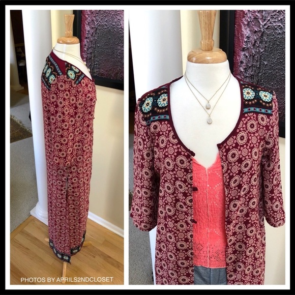 ROMEO & JULIET LONG BOHO KIMONO CARDIGAN - Picture 5 of 8